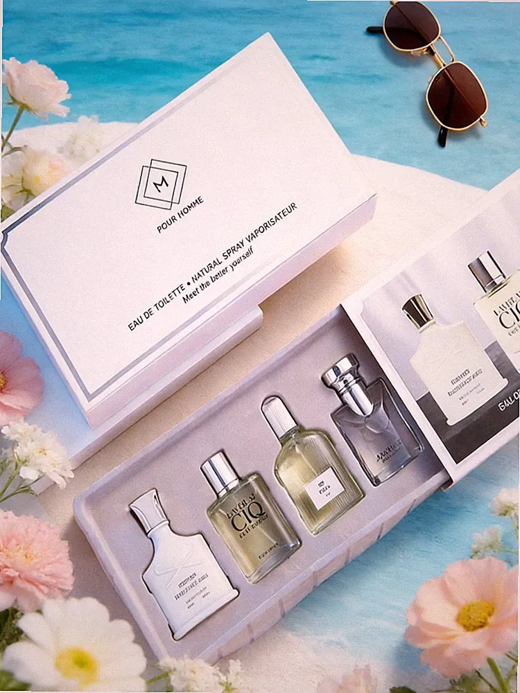 4-Piece Men's Eau de Parfum Gift Set — 25ml×4 (100ml Total) | Woody Citrus Amber