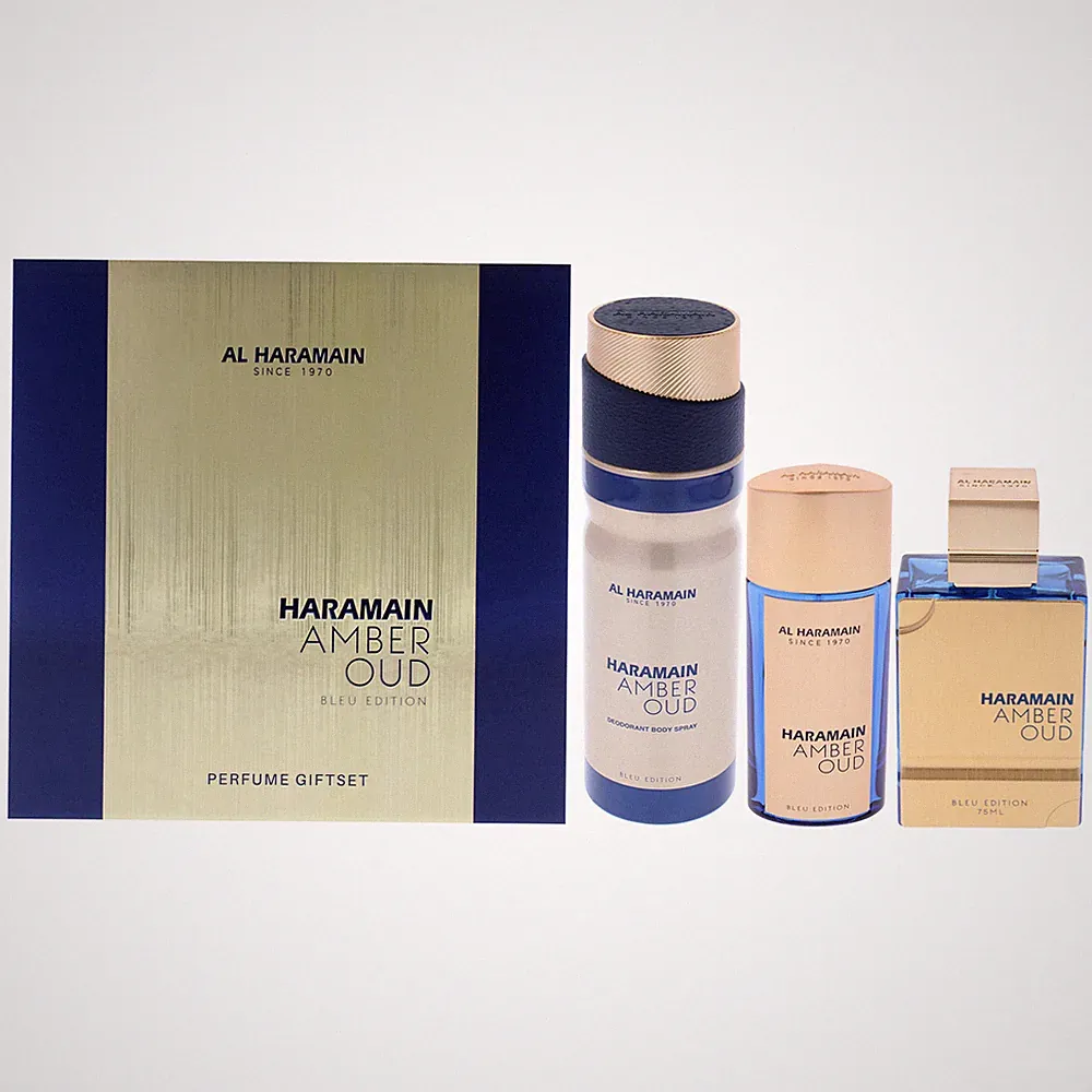 Amber Oud - Bleu Edition by Al Haramain for Unisex - 3 Pc Gift Set