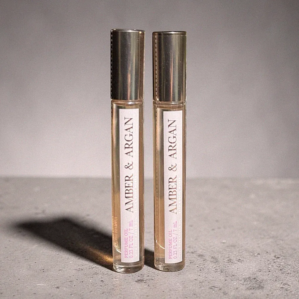 Bath & Body Works Amber & Argan Perfume Oil Rollerball 0.23 fl oz 2 Pack – Disc