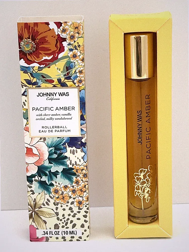 New Johnny Was 'Pacific Amber' Rollerball Parfum Roll on Perfume .34 oz 10 ML