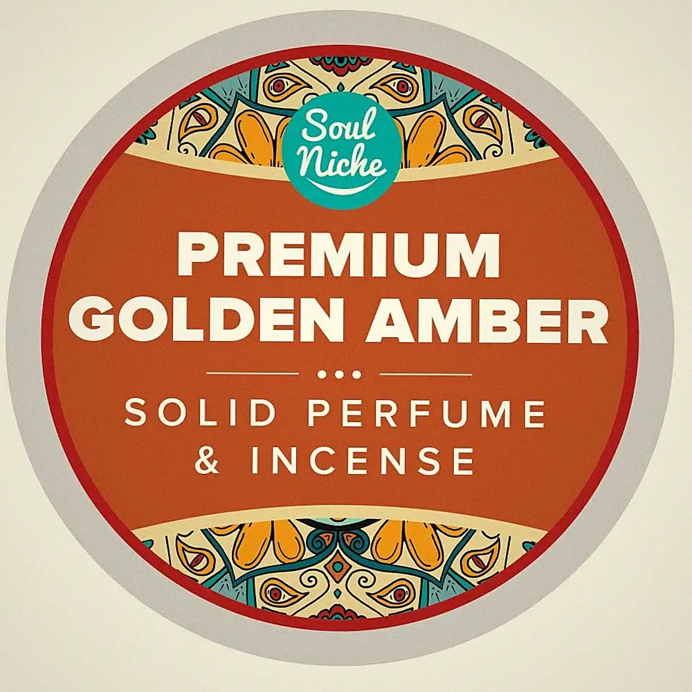 Premium Golden Amber Resin Incense, Natural Amber Solid Perfume for Body Incense